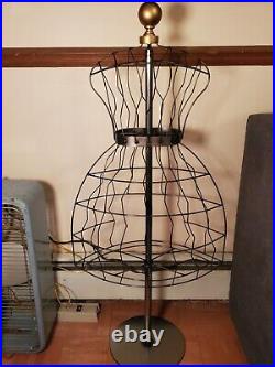 Vintage Inspired Wire Dress Form 40 Hand welded forged Beautiful Spins