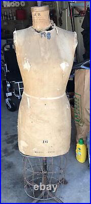 Vintage J R Bauman Form Dress Form NYC Model 1952 Cast Iron Base