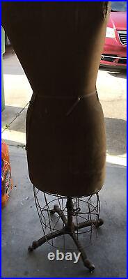 Vintage J R Bauman Form Dress Form NYC Model 1952 Cast Iron Base