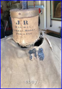 Vintage J R Bauman Form Dress Form NYC Model 1952 Cast Iron Base