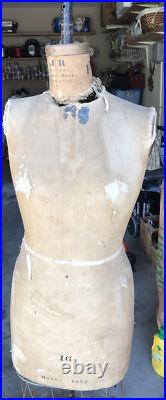 Vintage J R Bauman Form Dress Form NYC Model 1952 Cast Iron Base