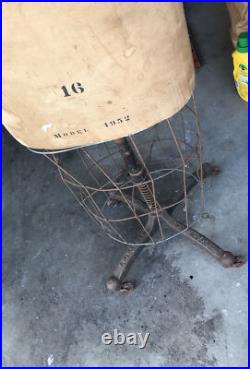 Vintage J R Bauman Form Dress Form NYC Model 1952 Cast Iron Base
