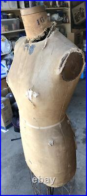 Vintage J R Bauman Form Dress Form NYC Model 1952 Cast Iron Base