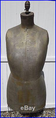 Vintage J. R. Baumen New York Large Dress Form Mannequin Cast Iron Base Cage