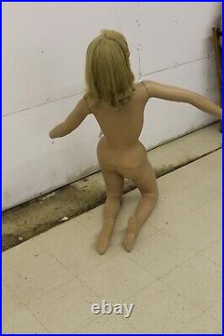 Vintage Kneeling Mannequin with Blonde attached wig