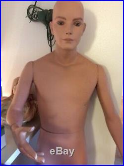 Vintage Male 50's 60's Mannequin Complete Glass Eyes EXCL Condition Original
