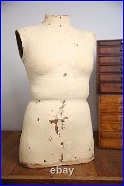 Vintage Mannequin Dress Form Bust Half Body female Clothing Display Antique