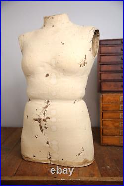 Vintage Mannequin Dress Form Bust Half Body female Clothing Display Antique