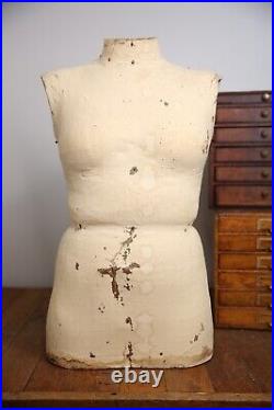 Vintage Mannequin Dress Form Bust Half Body female Clothing Display Antique