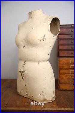 Vintage Mannequin Dress Form Bust Half Body female Clothing Display Antique