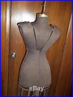 Vintage Mannequin Professional Dress FormAdjustable withCageCast Iron VGC