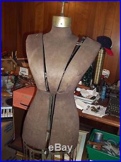 Vintage Mannequin Professional Dress FormAdjustable withCageCast Iron VGC