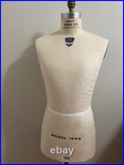Vintage Men's Wolf Form Mannequin Dress Form Size 40