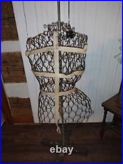 Vintage My Double Dress Form Model A Metal Stand Wire Moldable With Expander Rods