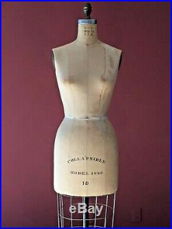 Vintage Professional Wolf Dress Form Size 10 Mannequin Model1983 Collapsible