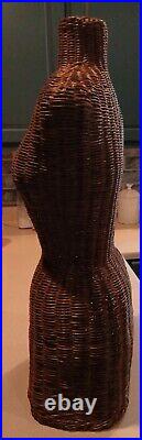 Vintage Rattan/Wicker Dress Form Woman Mannequin