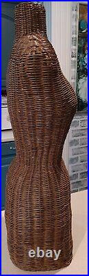 Vintage Rattan/Wicker Dress Form Woman Mannequin