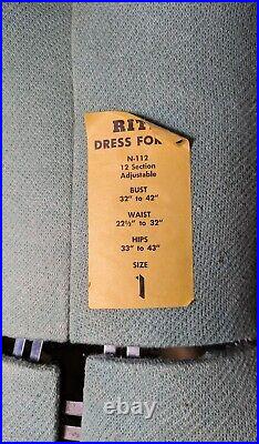 Vintage Rite Adjustable Dress Form Mannequin Cast Aluminum Base