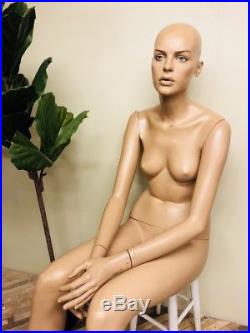 Vintage Rootstein Full Sized Seated Mannequin Woman Female Hand Painted Retro