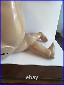 Vintage Toddler Child Mannequin Jointed Arms Painted Eyes White Dress 24 Heavy