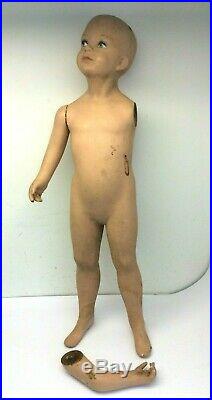 Vintage Used Composite Moveable Arm Child Manikin Mannequin Girl Doll 16 25