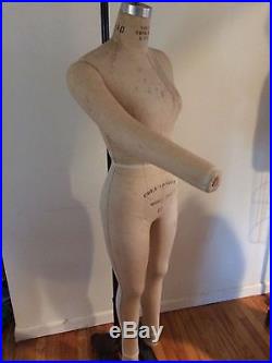 Vintage WOLF DRESS FORM MANNEQUIN #10 Full form with legs and moveable arm
