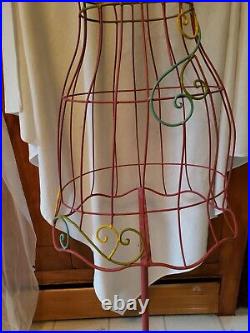 Vintage Wire Frame Dress Form Scrollwork Display Designers Model 58