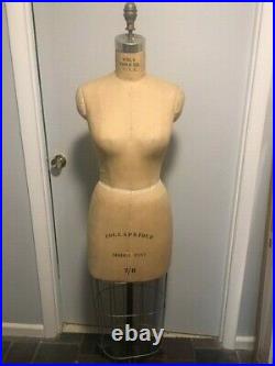 Vintage Wolf Cage Dress Form Size 7/8 Model 1987 Collapsible Cast Iron Base