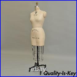 Vintage Wolf Collapsible Size 6 Model 1998 Dress Form Cage Iron Stand Mannequin