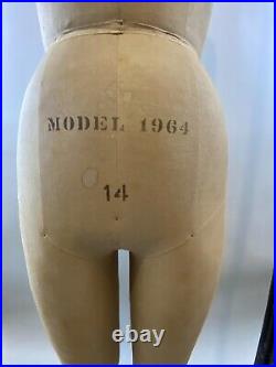 Vintage Wolf Dress Form Cast Iron Stand Half Body Female Mannequin 36x26x38