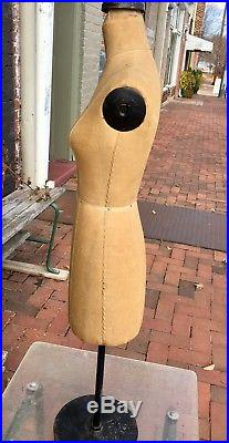 Vintage Wolf Half Scale Dress Form Mannequin with Iron Base