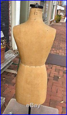 Vintage Wolf Half Scale Dress Form Mannequin with Iron Base