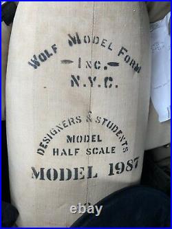 Vintage Wolf NYC Half Scale Dress Form model 1987