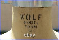 Vintage Wolf full dress form on hanging iron stand