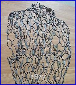 Vintage Women's Adjustable Snaps Wire Dress Form Only Without Stand READ