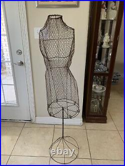 Vintage early Century 1900s Metal Wire Dress Form Mannequin