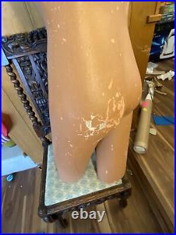 Vintage or antique Mannequin male Torso Counter Display 42 inch tall
