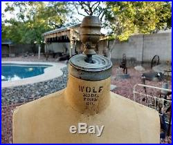 Vntg Wolf Collapsible Dress Form Model 1969 Size 12 With Cage & Cast Iron Base