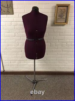 Vtg Dritz My Double Purple Burgandy Adjustable Dress Form On Tripod Stand Rare
