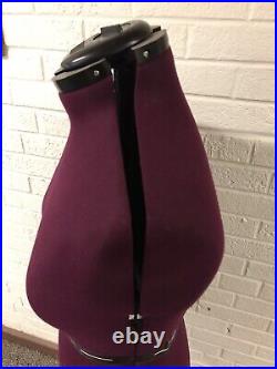 Vtg Dritz My Double Purple Burgandy Adjustable Dress Form On Tripod Stand Rare