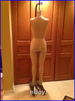 Vtg WOLF DRESS FORM Model 1987 MANNEQUIN Sz 8 Full Body Collapsible Iron Stand