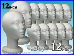 Wig Styrofoam Head Foam Mannequin Display 12 (12pcs)
