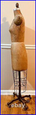 Wolf Vintage Dress Form Mannequin with Cage & Iron Base 1961