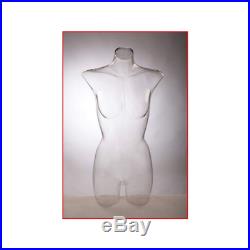 Women's Clear Transparent Mannequin 3/4 Body Torso Form Display